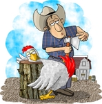 p53761-1-0012071005092064cowboyfarmermanwithanaxeabouttobutcherachickenwhohasitsheadonachoppingblockclipart.jpg